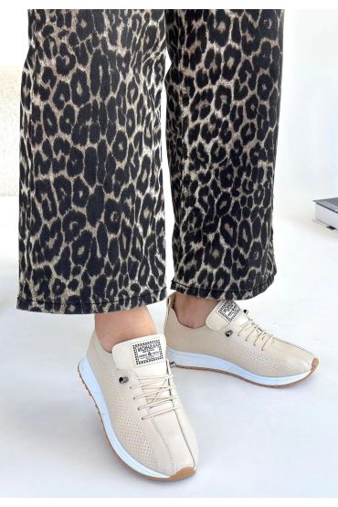 Fiert Bej Cilt Bağcıklı Spor Ayakkabı