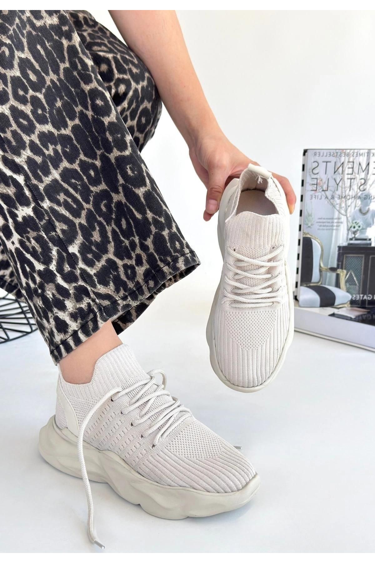 Henta Bej Triko Bağcıklı Spor Ayakkabı