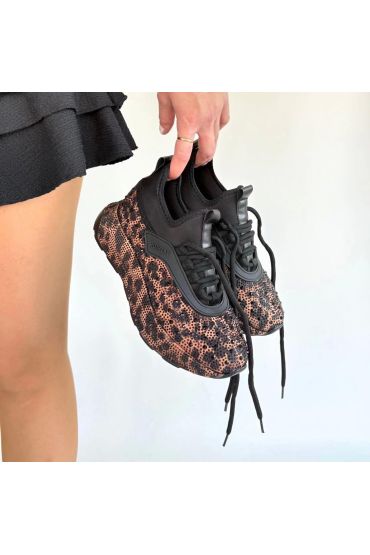 Rimay Kahverengi Cilt Boncuk İşlemeli Spor Ayakkabı