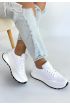 Edva Beyaz Cilt Bağcıklı Spor Ayakkabı