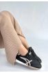 Zlay Siyah Cilt Bej Detaylı Bağcıklı Spor Ayakkabı