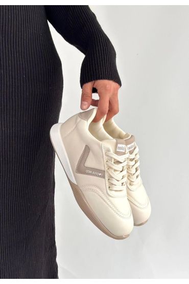 Jowen Bej Cilt Vizon Detaylı Bağcıklı Spor Ayakkabı