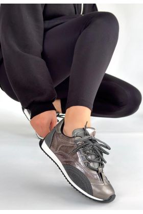 Ranu Platin Cilt Paraşüt Detaylı Bağcıklı Spor Ayakkabı
