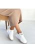 Tawen Beyaz Cilt Bağcıklı Spor Ayakkabı
