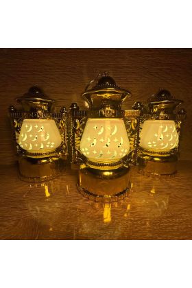 Ramazan Kandili Seti 12 li Adet - 16 Cm Dekoratif LED Aydınlatma