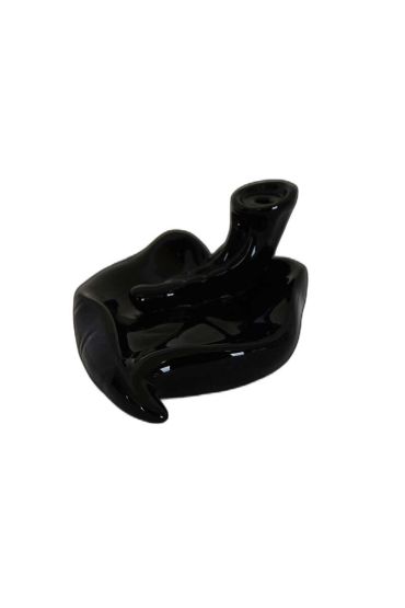 Geri Akış Buhurdanlık Tütsülük Seramik Kalp Siyah Backflow C0888