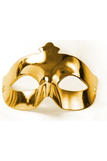 Altın Renk Kostüm Partisi Ekstra Parlak B Maskesi 15x10 cm