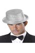 Gümüş Renk Uzun Plastik Simli Parti Şapkası