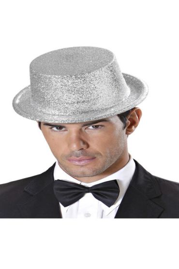 Gümüş Renk Uzun Plastik Simli Parti Şapkası