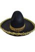Altın Renk Şeritli Meksika Mariachi Latin Şapkası 55 cm Çocuk