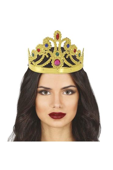 Altın Renk Plastik Prenses Tacı Kraliçe Tacı 60 cm