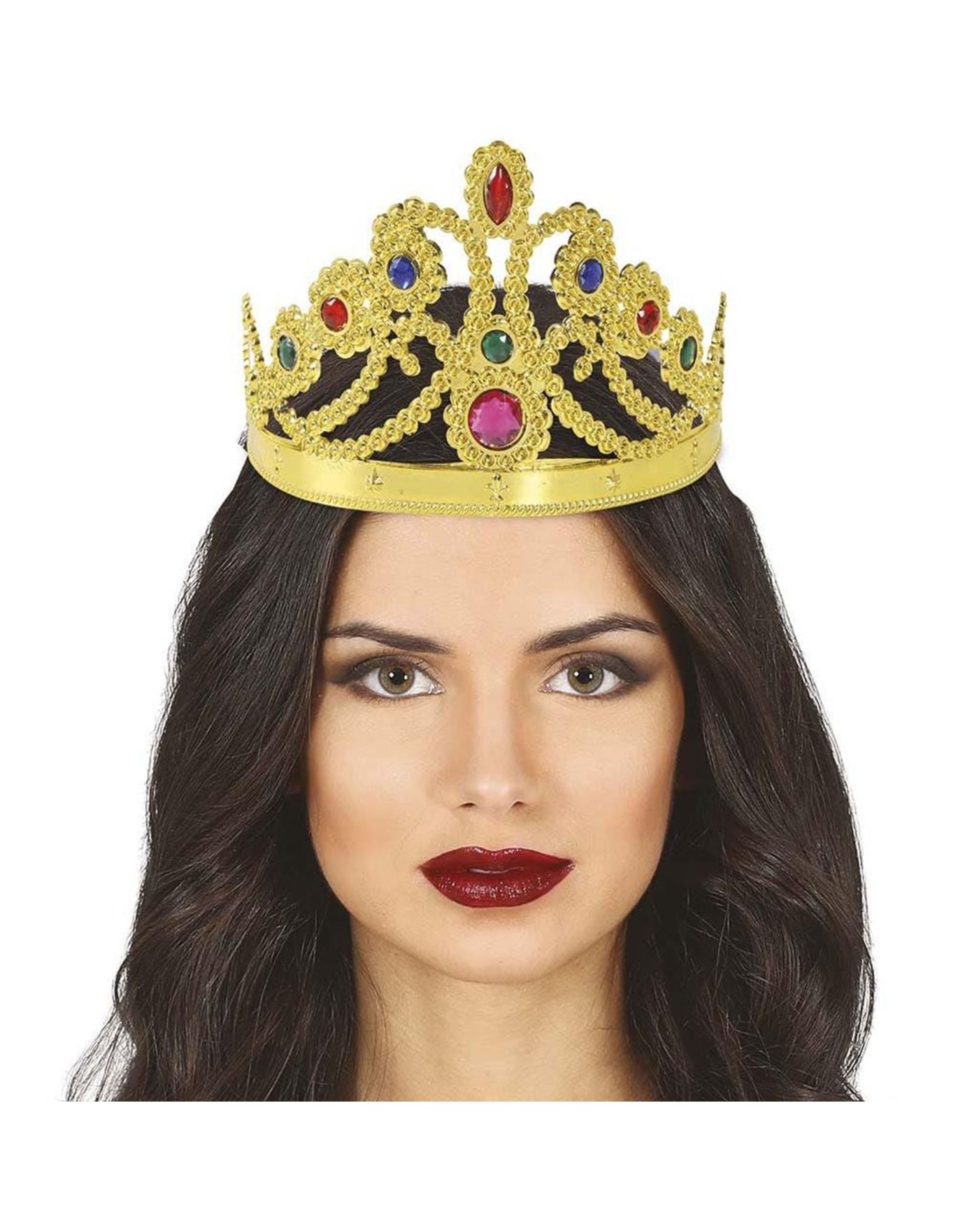 Altın Renk Plastik Prenses Tacı Kraliçe Tacı 60 cm