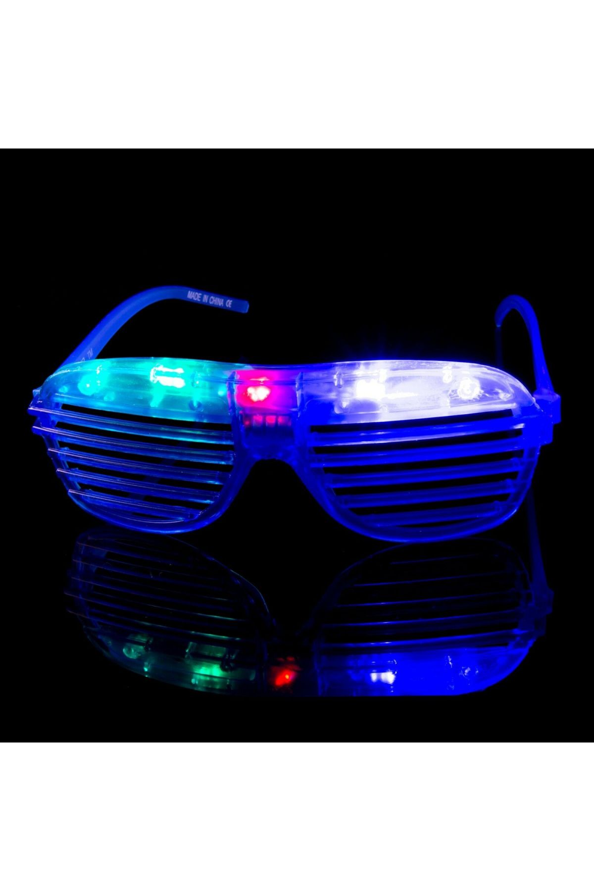 Led Işıklı Pilli Panjur Şekilli Rengarenk Yanıp Sönen Lüks Parti Gözlüğü Karışık 12 Adet