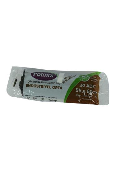 Çöp Torbası Orta Boy 55x60Cm 150Gr 25Mikron 30Lt Siyah Rulo 20 Adet