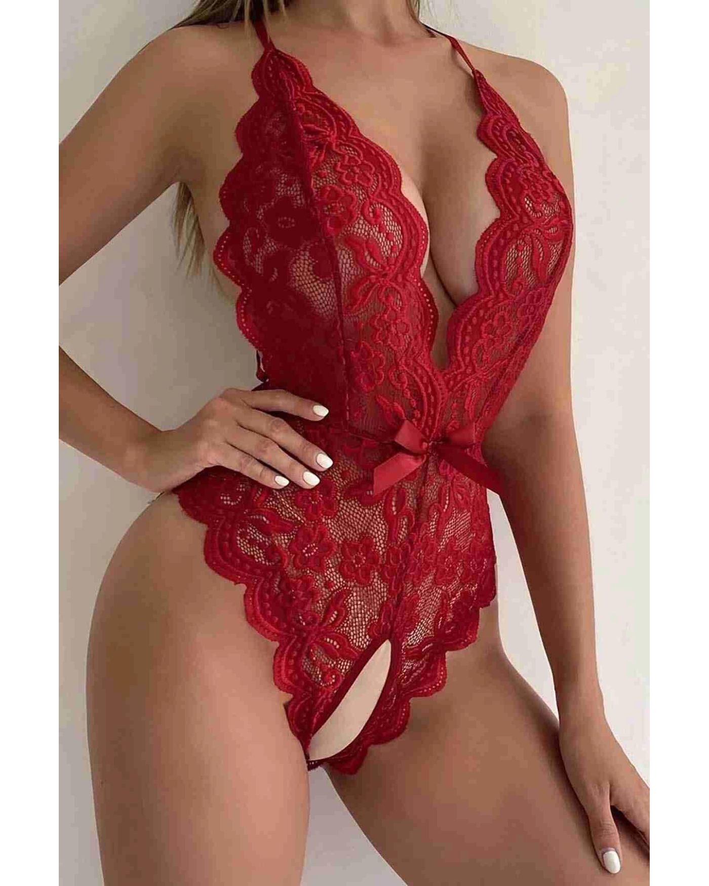 Özel Bölgesi Açık Dantelli  Fantazi Babydoll