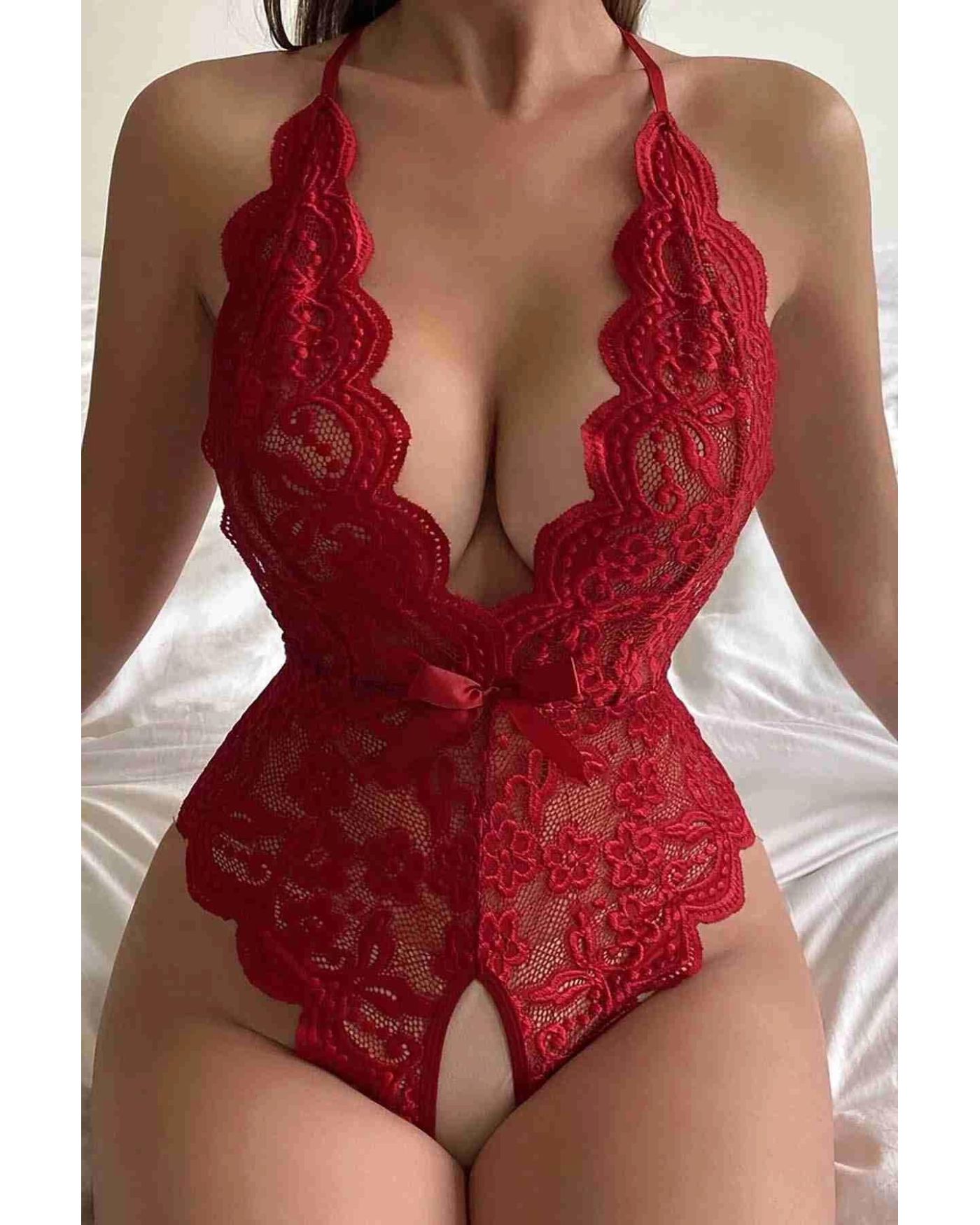 Özel Bölgesi Açık Dantelli  Fantazi Babydoll