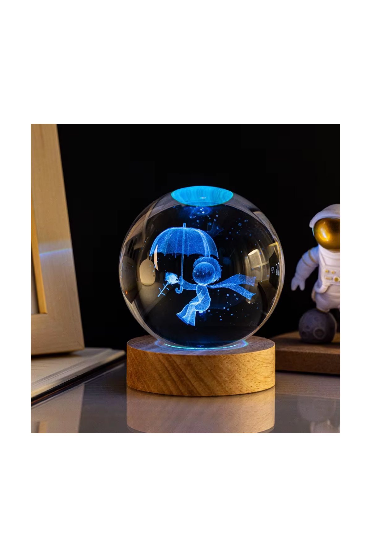 Renk Değiştiren Usb li Cam Küre Şemsiyeli Çocuk