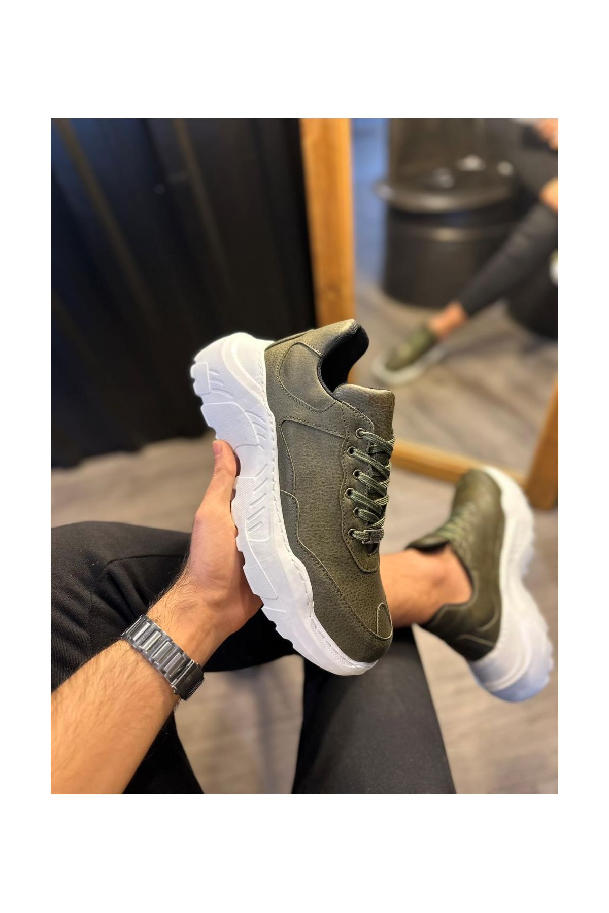 Yüksek Taban Günlük Ayakkabı N Haki
