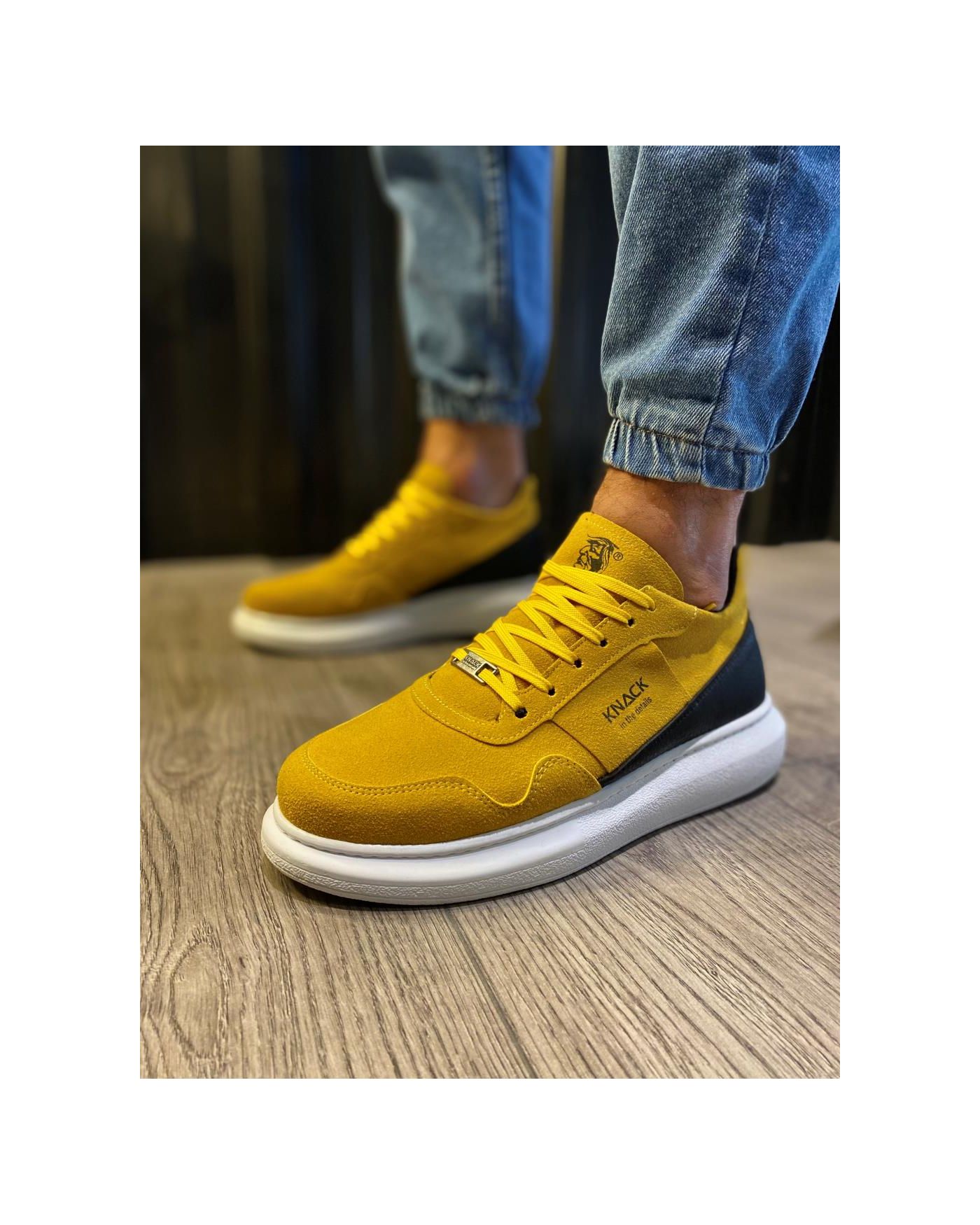 Yüksek Taban Günlük Süet Ayakkabı  Sarı