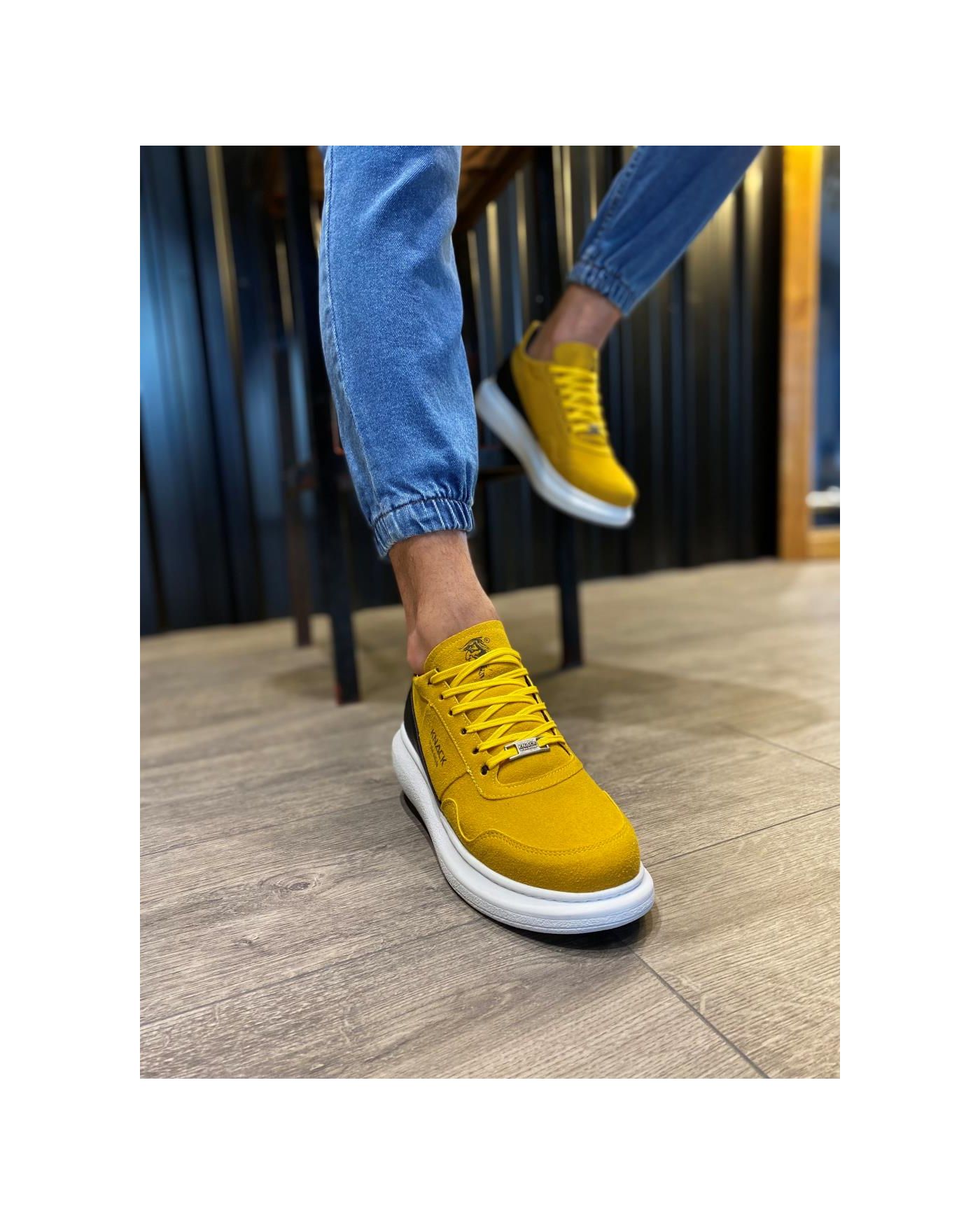 Yüksek Taban Günlük Süet Ayakkabı  Sarı