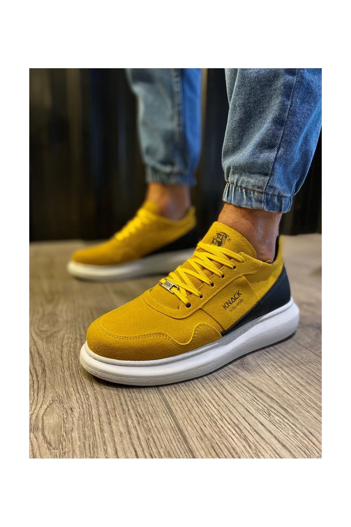 Yüksek Taban Günlük Süet Ayakkabı  Sarı
