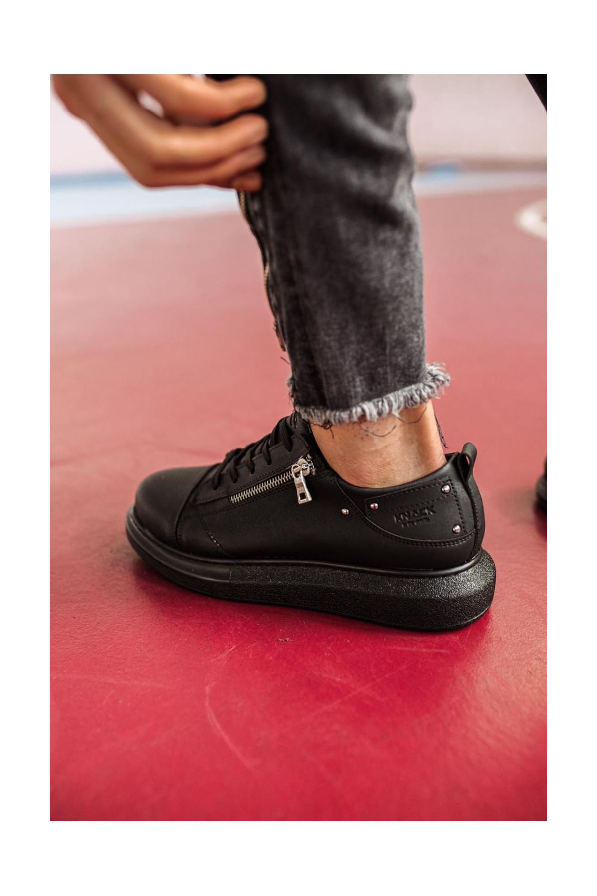 Yüksek Taban Günlük Ayakkabı  Siyah (Siyah Taban)