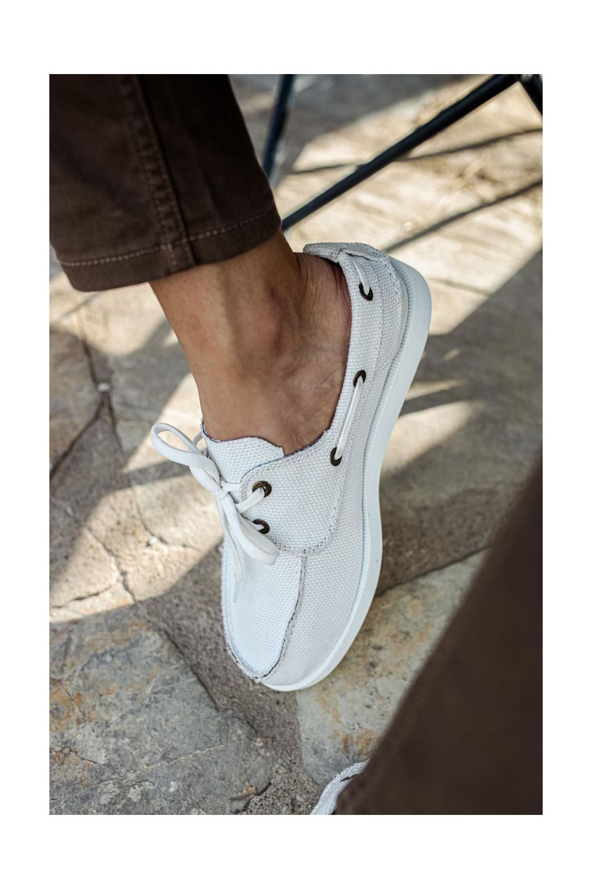 Mevsimlik Keten Ayakkabı  Beyaz