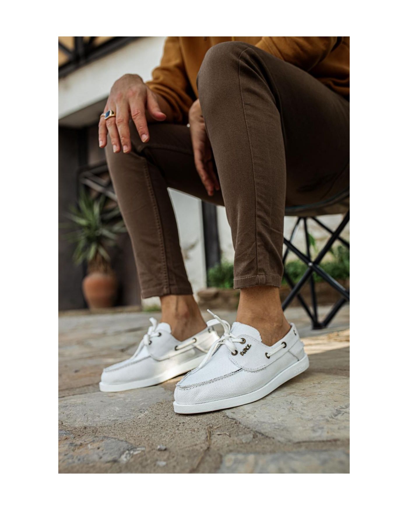 Mevsimlik Keten Ayakkabı  Beyaz