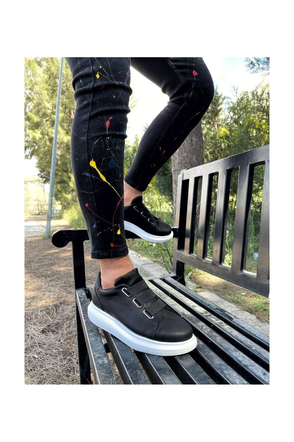 Sneakers Ayakkabı  Siyah (Beyaz Taban)