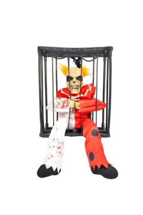 Hareketli Sesli Sensörlü Mahkum Joker İskelet Dekorasyon 22x27 cm