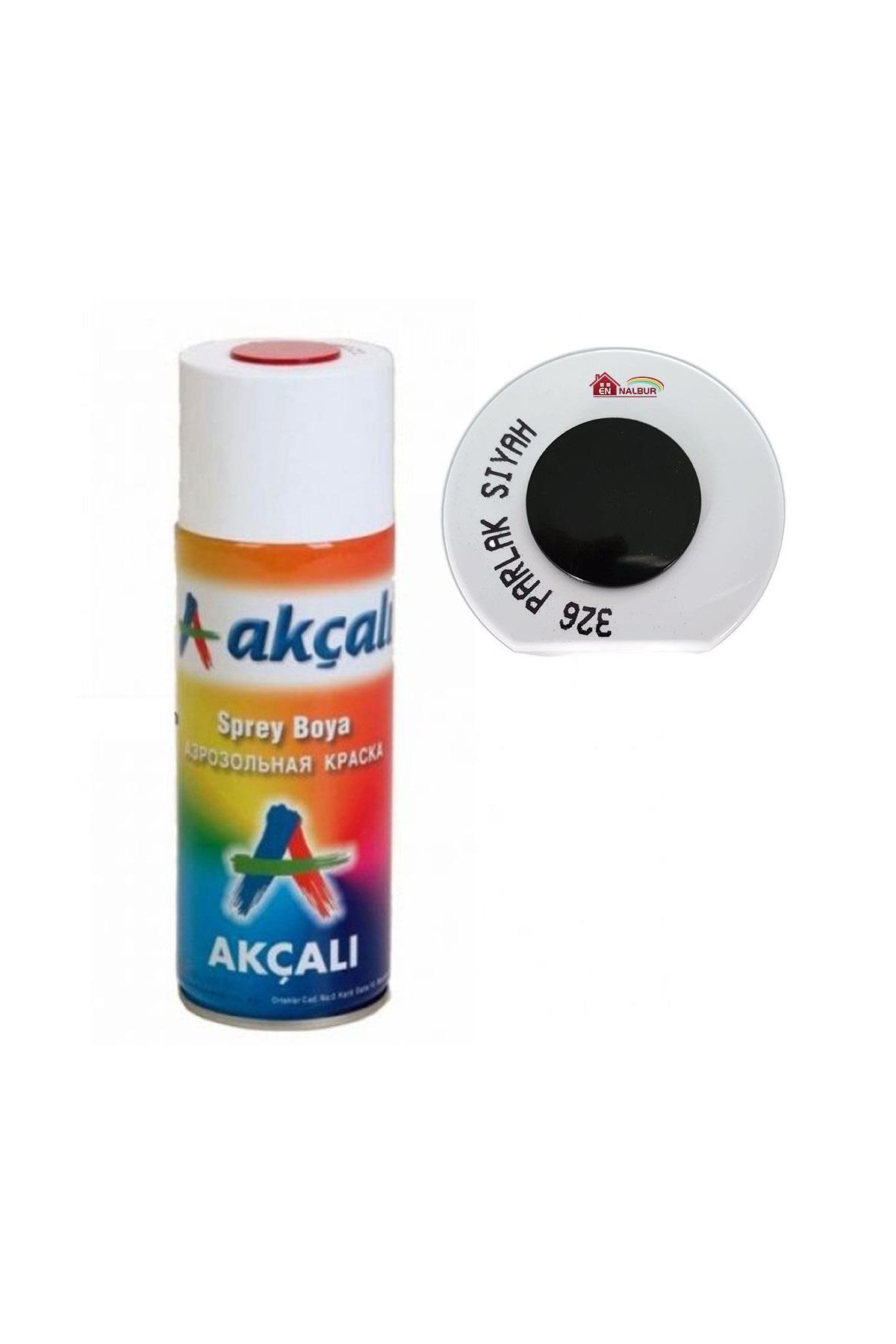 Akçalı Sprey Boya 400 ml 326 Parlak Siyah