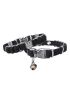 Kadife Kedi Boyun Tasması Kedi Kafalı 20-32 cm Siyah