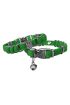 Kadife Kedi Boyun Tasması Kedi Kafalı 20-32 cm Yeşil