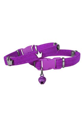 Kadife Kedi Boyun Tasması King 20-32 cm Mor
