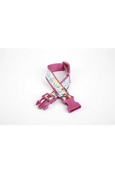 Pati Desenli Dokuma Köpek Boyun Tasması 3 cm x 36-60 cm Mor