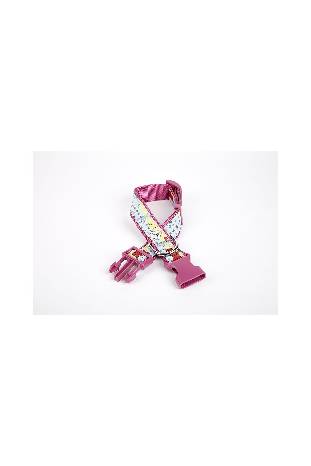 Pati Desenli Dokuma Köpek Boyun Tasması 3 cm x 36-60 cm Mor