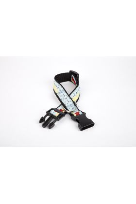 Pati Desenli Dokuma Köpek Boyun Tasması 3 cm x 36-60 cm Siyah