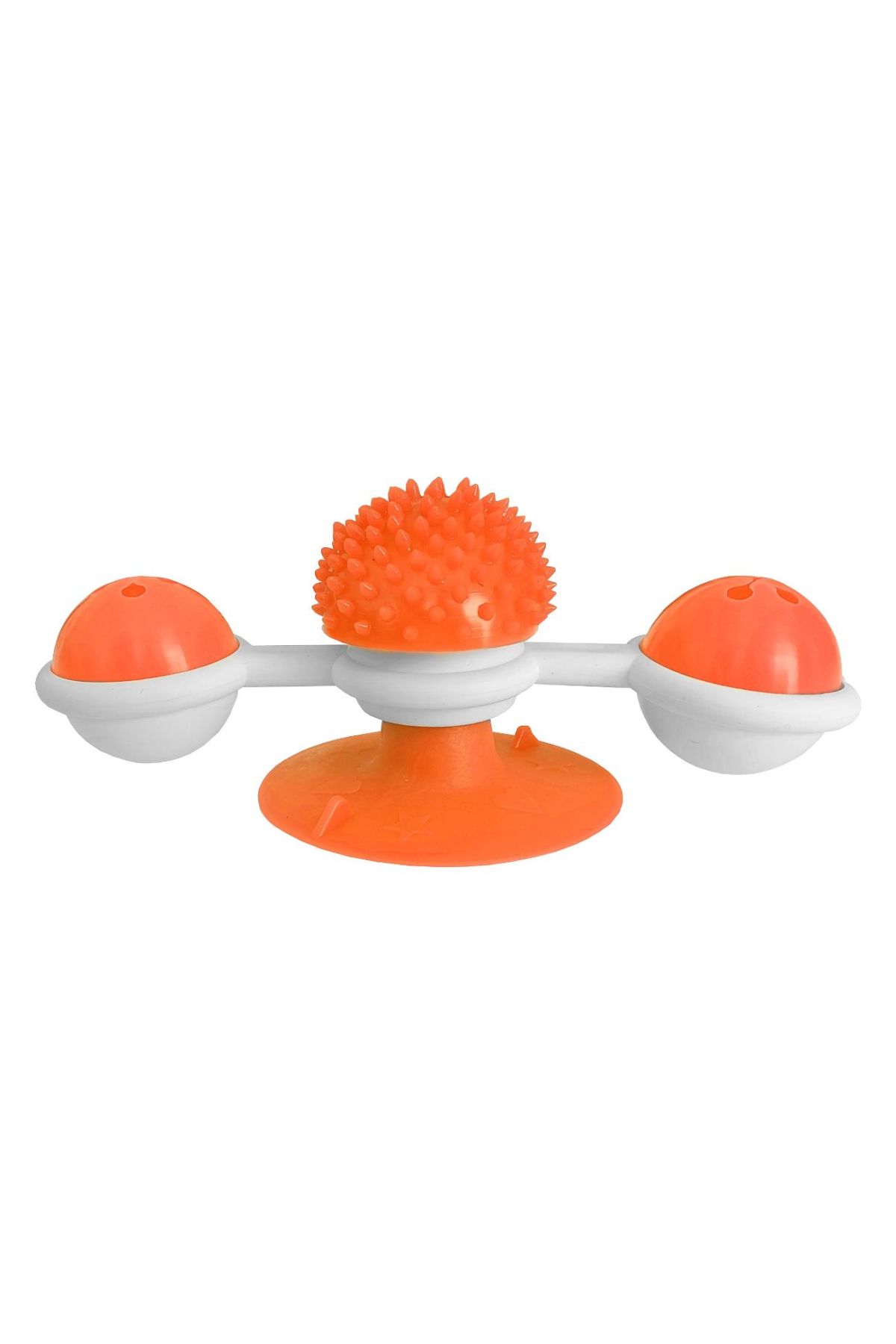 Vantuzlu Fırıldak Toplu Dönen Kedi Oyuncağı 8 cm-18 cm Turuncu