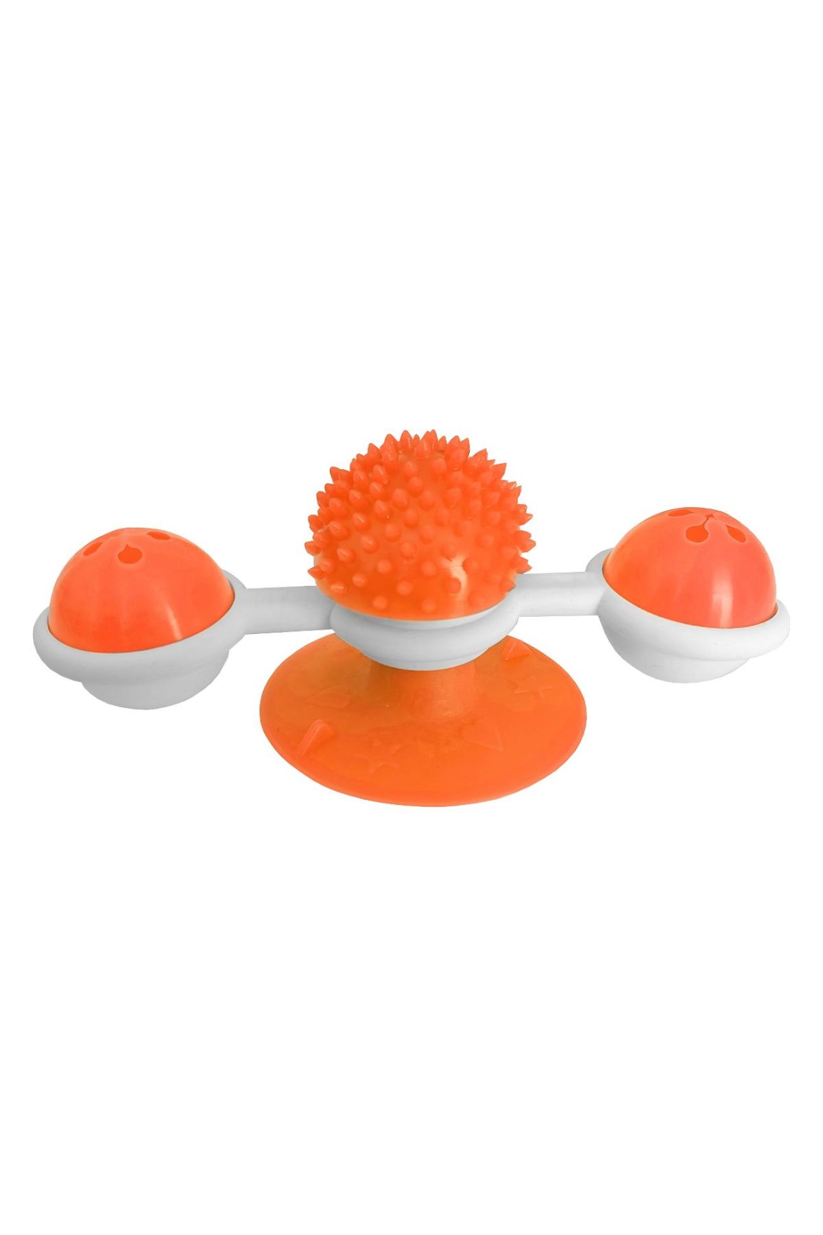 Vantuzlu Fırıldak Toplu Dönen Kedi Oyuncağı 8 cm-18 cm Turuncu