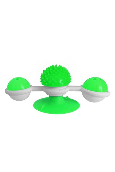 Vantuzlu Fırıldak Toplu Dönen Kedi Oyuncağı 8 cm-18 cm Yeşil
