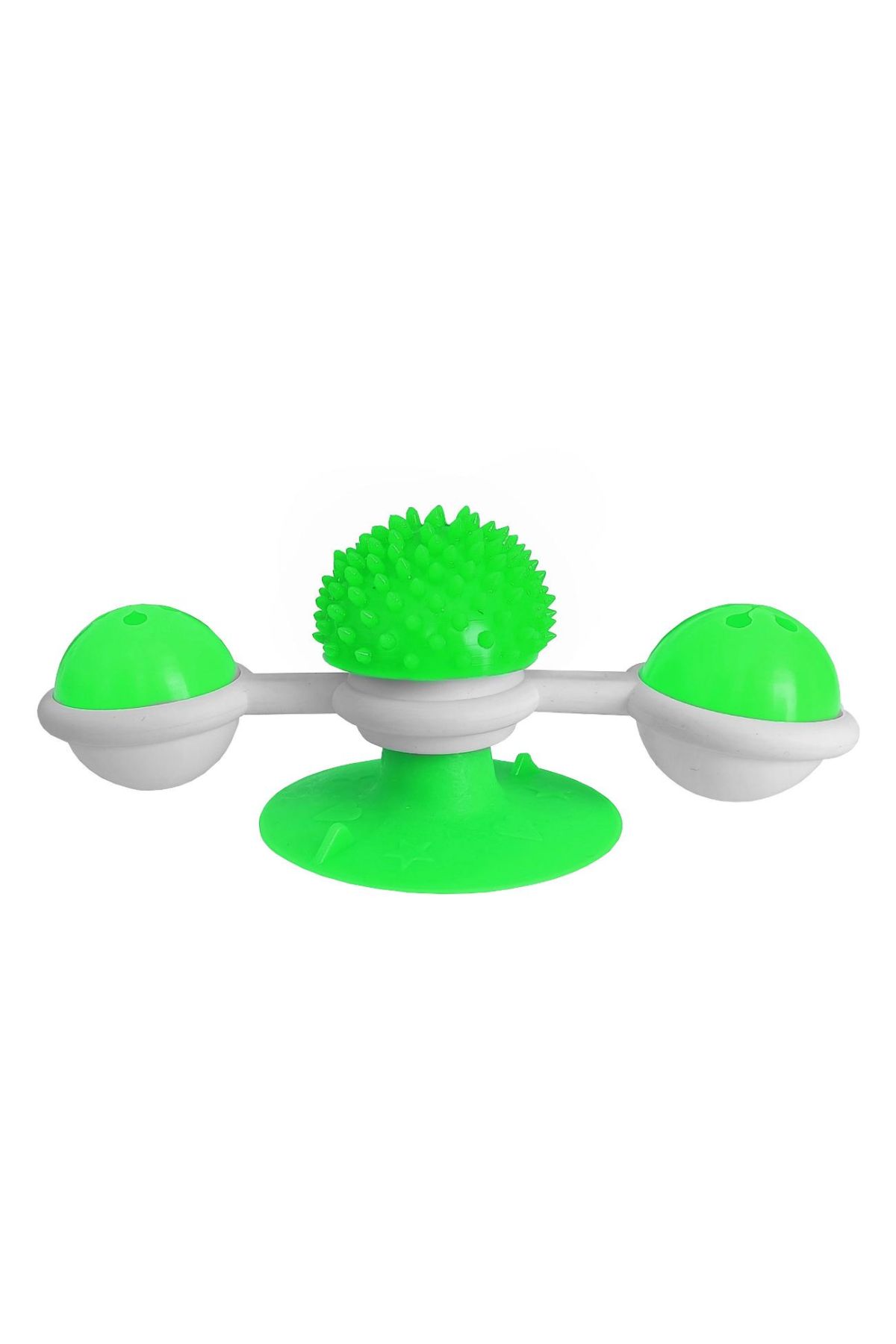 Vantuzlu Fırıldak Toplu Dönen Kedi Oyuncağı 8 cm-18 cm Yeşil