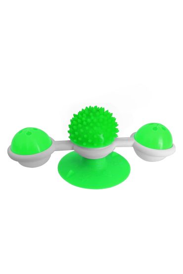 Vantuzlu Fırıldak Toplu Dönen Kedi Oyuncağı 8 cm-18 cm Yeşil