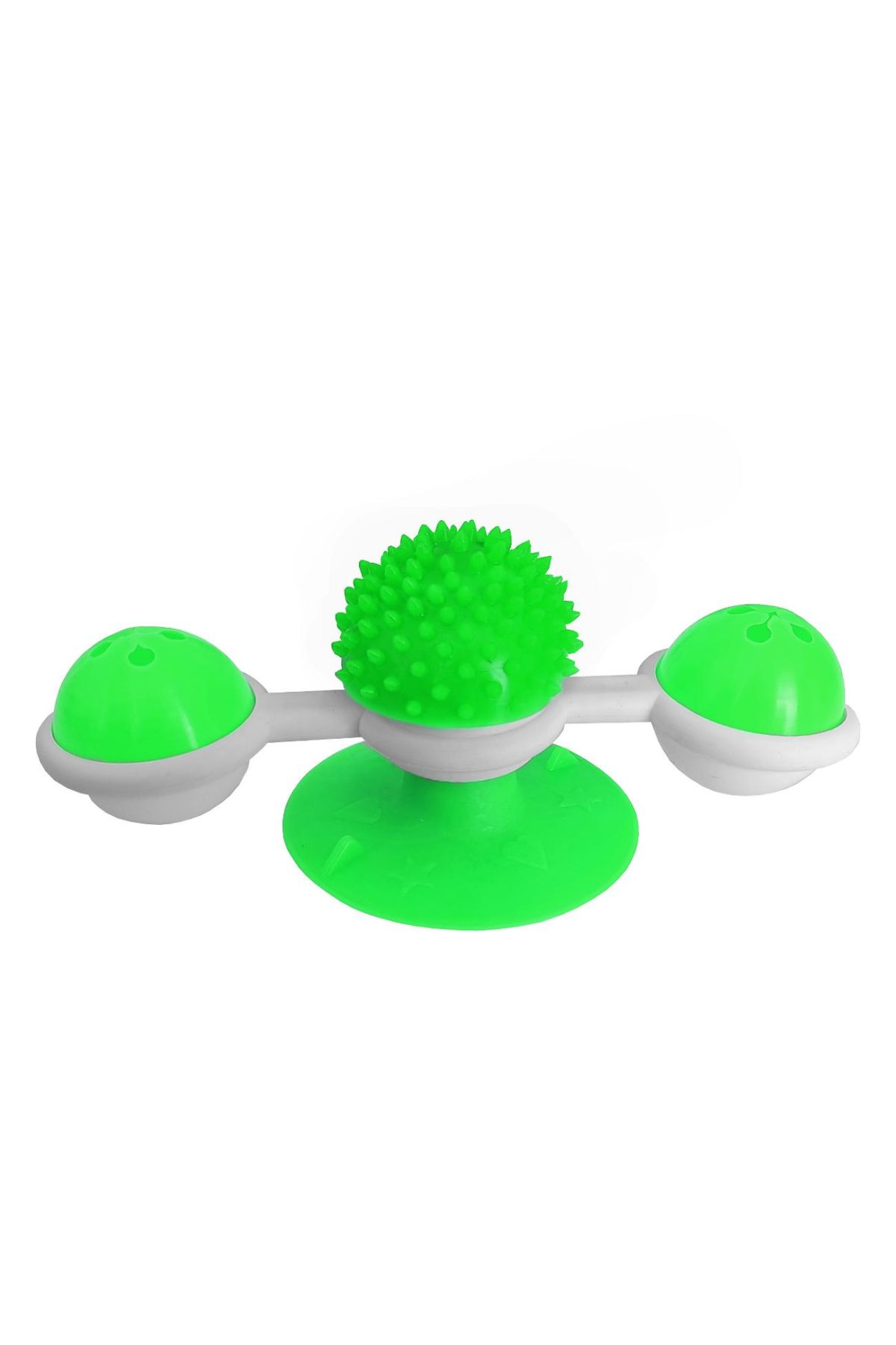 Vantuzlu Fırıldak Toplu Dönen Kedi Oyuncağı 8 cm-18 cm Yeşil