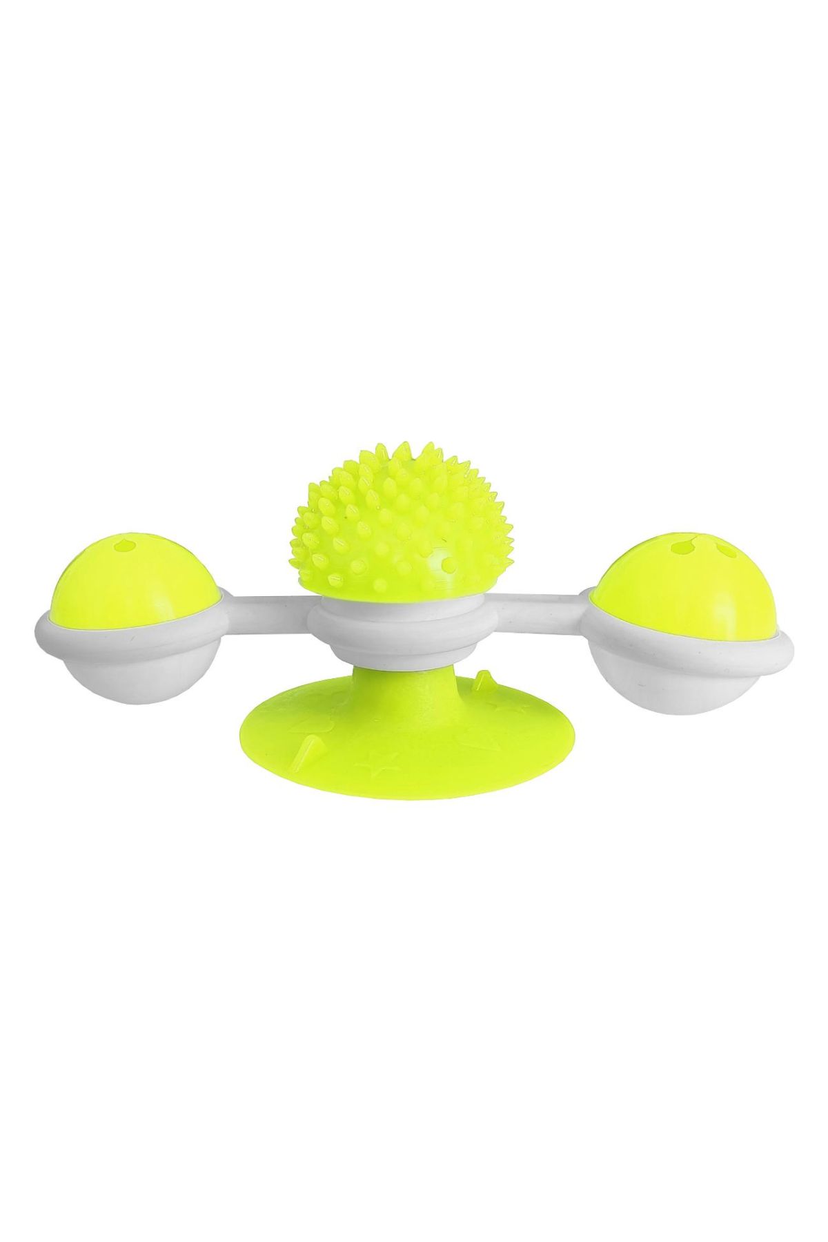 Vantuzlu Fırıldak Toplu Dönen Kedi Oyuncağı 8 cm-18 cm Sarı