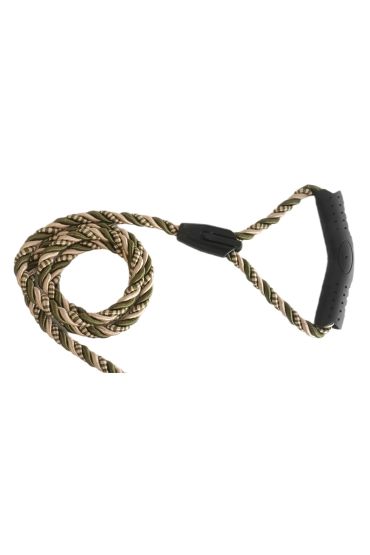 Üçlü Sarmallı Köpek Gezdirme Halatı 1 cm-120 cm Yeşil Krem