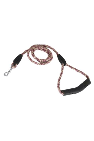 Üçlü Sarmallı Köpek Gezdirme Halatı 1 cm-120 cm Lila Krem