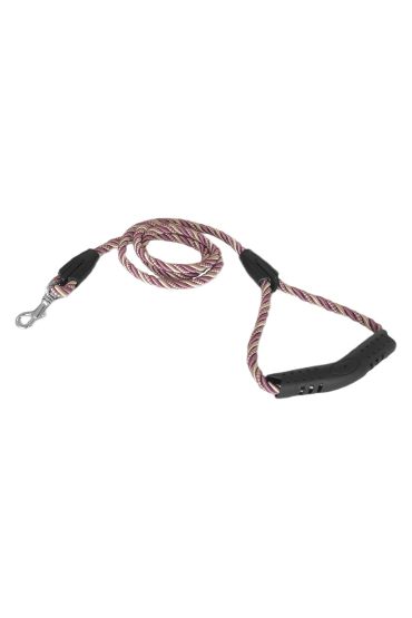 Üçlü Sarmallı Köpek Gezdirme Halatı 1 cm-120 cm Lila Krem