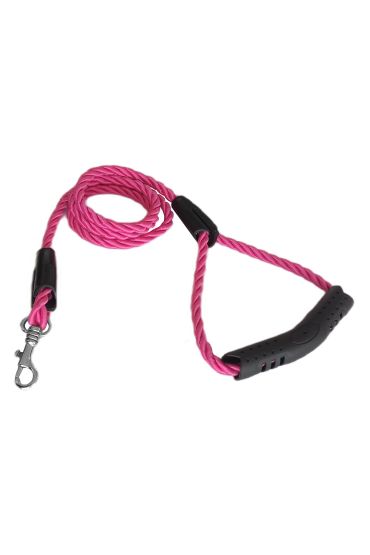 Üçlü Sarmallı Köpek Gezdirme Halatı 1 cm-120 cm Pembe