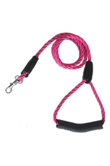 Üçlü Sarmallı Köpek Gezdirme Halatı 1 cm-120 cm Pembe