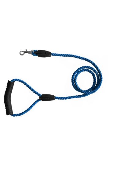 Üçlü Sarmallı Köpek Gezdirme Halatı 1 cm-120 cm Mavi